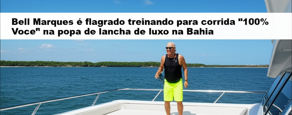 Bell Marques é flagrado treinando para corrida “100% Você” na popa de lancha de luxo na Bahia