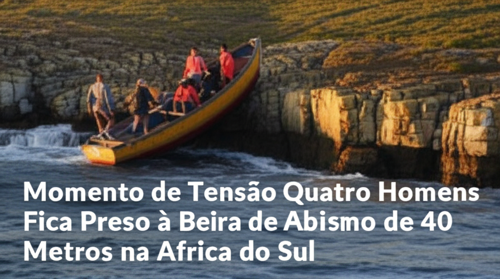 Momento de Tensão: Barco com Quatro Homens Fica Preso à Beira de Abismo de 40 Metros na África do Sul